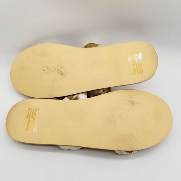 Korks Women Double Strap Flat Sandals Size 6 Fabric Slide Braided - Picture 5 of 6